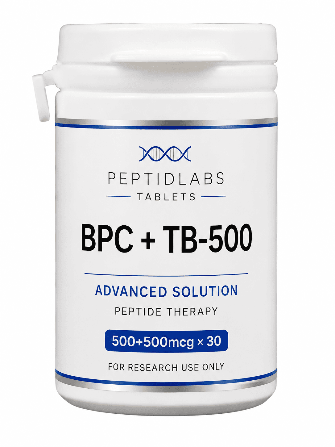 BPC-157 + TB-500 Combo Tablets 500 mcg + 500 mcg × 30 1mg - lyophilized research peptide, 99%+ HPLC purity, COA included | PeptidLabs
