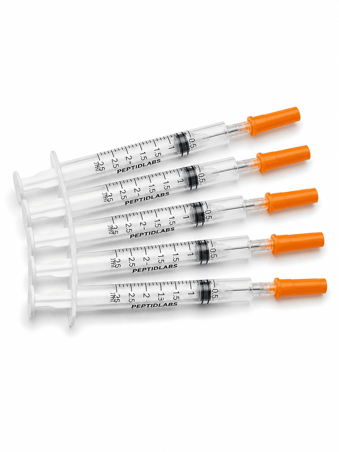 Mixing Syringes 21G (5-pack) nullmg - lyophilized research peptide, 99%+ HPLC purity, COA included | PeptidLabs