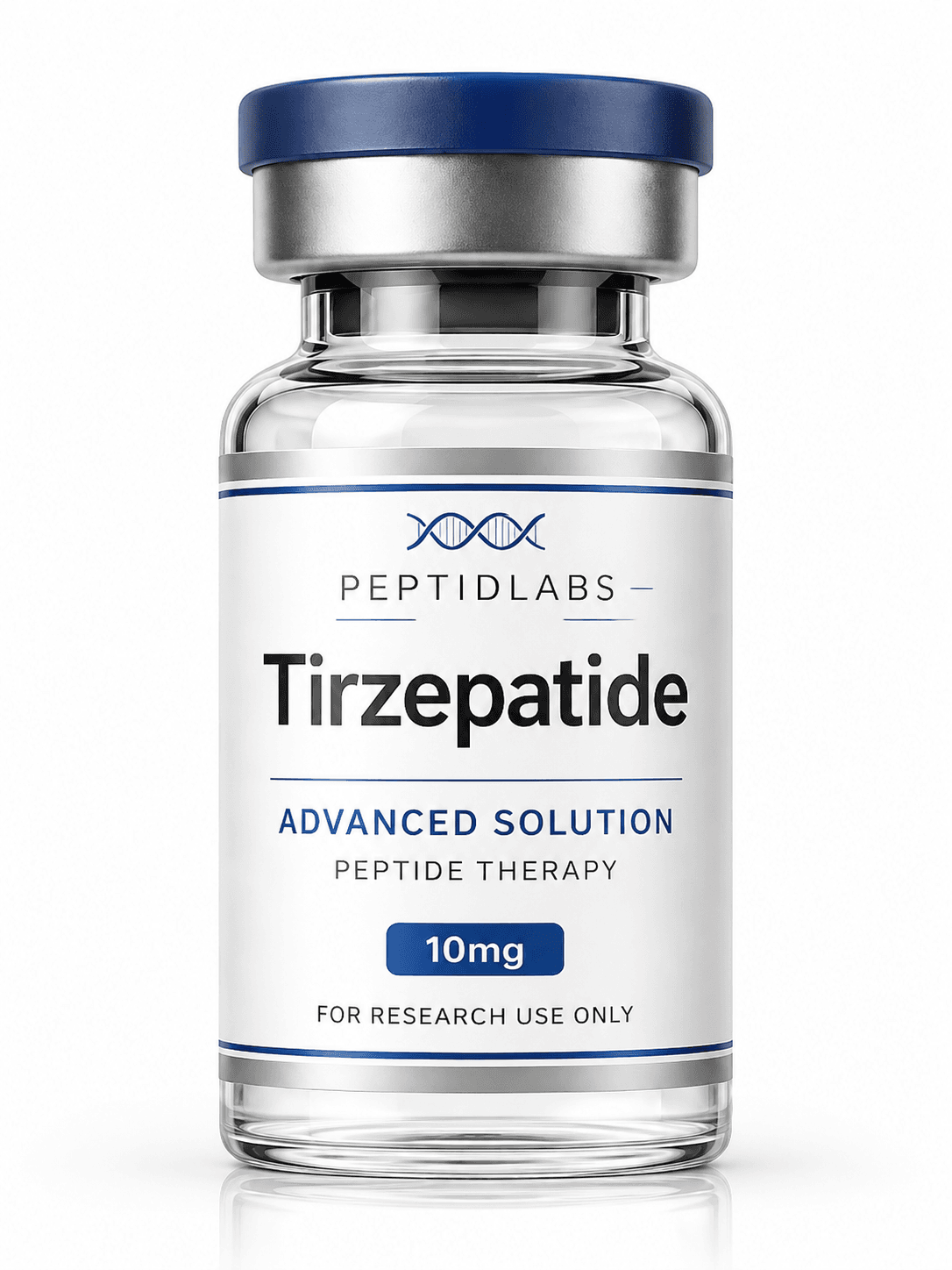 Tirzepatide 10mg - lyophilized research peptide, 98%+ HPLC purity, COA included | PeptidLabs