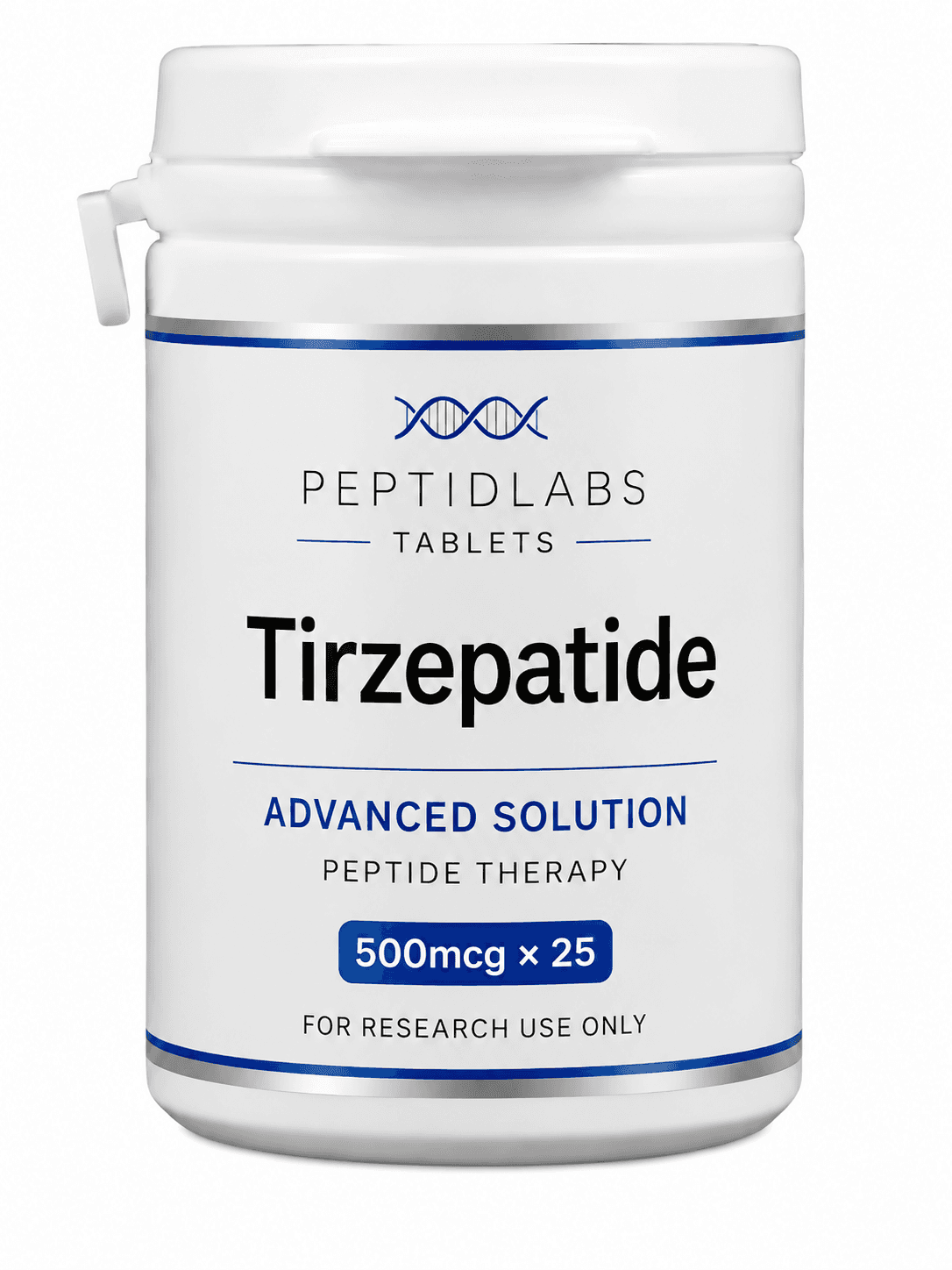 Tirzepatide Tablets 500 mcg × 25 0.5mg - lyophilized research peptide, 99%+ HPLC purity, COA included | PeptidLabs